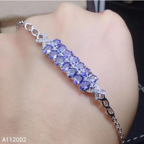 KJJEAXCMY fine jewelry natural Tanzanite 925 sterling silver new women hand bracelet support test popular