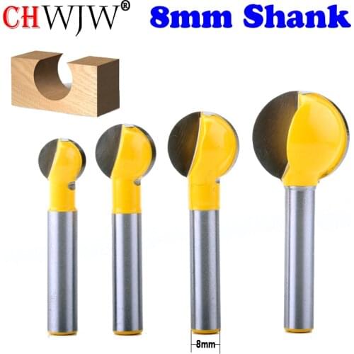 CHWJW 8mm Shank 1PC Ball End Round Carving Bit router bit woodworking router bits carbide bit Woodworking