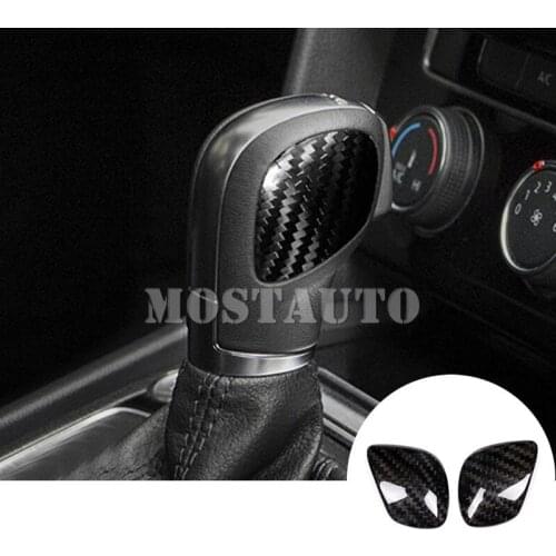 For VW Golf 7 Polo Jetta Beetle CC Carbon Fiber Console Gear Shift Knob Cover 2pcs Car Accessories Interior Car Decor Car Trim