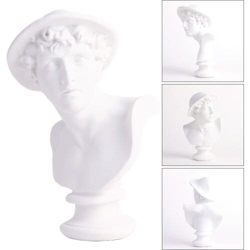 Small Beethoven Bust Statue, Resin Figurines Table Decoration Figure Modern Art Work Decor White