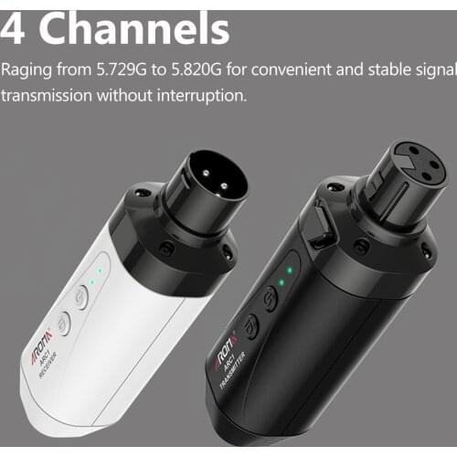 AROMA ARC1 Microphone Wireless Transmission System(Transmisster & Receiver) 4 Channels Max. 35m Effective Range XLR Connection