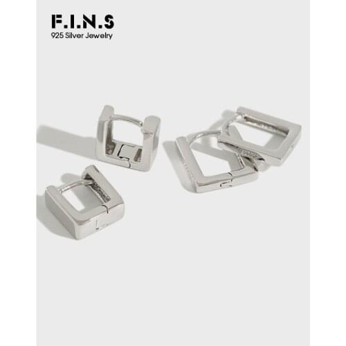 F.I.N.S Minimalist Jewelry 925 Silver Female Drop Earrings for Women Square Earings Silver Sterling 925 OL Style Korean Fashion