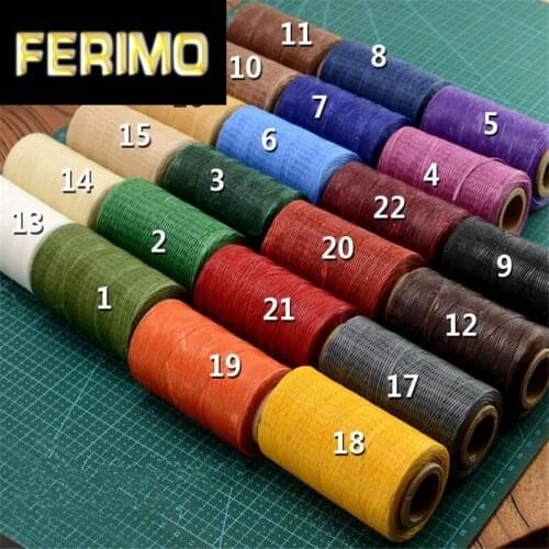 Multicolor Durable 240 Meters 1mm 150D Flat Leather Waxed Thread Cord for DIY Handicraft Tool Hand Stitching Thread High Quality