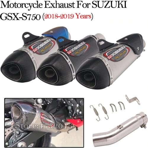 Slip on Motorcycle Exhaust Modify Carbon DB Killer Muffler Escape Middle Connection Link Pipe For GSX S750 GSX-S 750 2018 2019