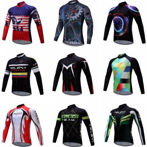 2019 cycling jersey men Bike jersey long sleeve MTB Top Pro Team Ropa Ciclismo Maillot Mountain road blouse autumn gear red blue