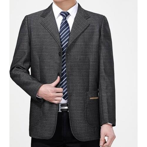 Business splice mens suit Middle-aged jacket men casual blazer masculino slim coats man casaco jaqueta masculina spring autumn