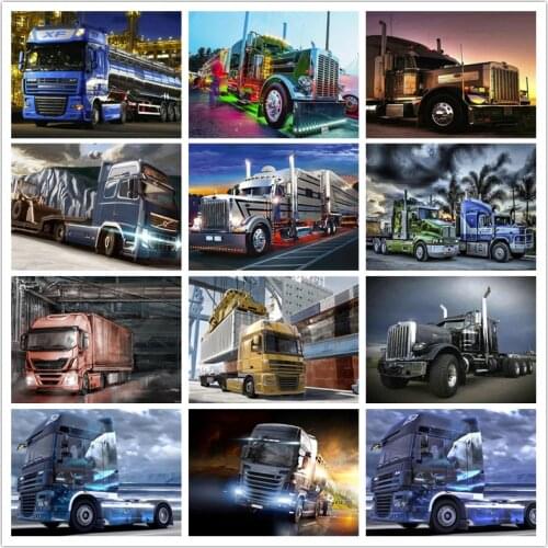 Full Square/round Diamond Painting Kit Truck Diamond Embroidery Mosaic Lorry Car Cross Stitch Home Decor