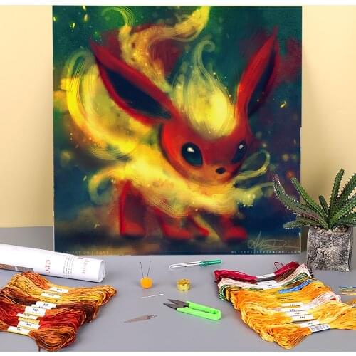 Doodles Printed Canvas 11CT Cross-Stitch Complete Kit Embroidery DMC Threads Handicraft Hobby Sewing Craft Different Gift