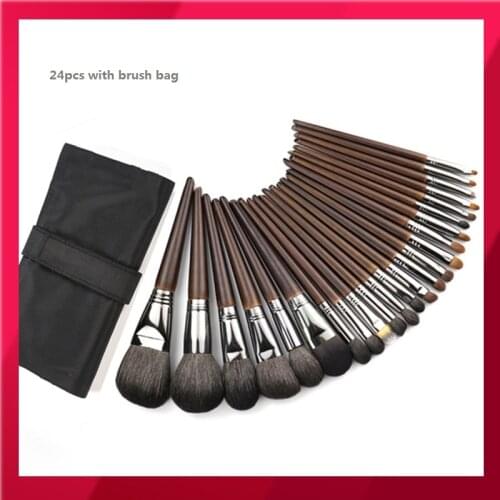 24PCS High End Animal Hair Makeup Brushes Set Complete Kit Cosmetics Eye Concealer Powder Blush Brush Makeup Artist Tool