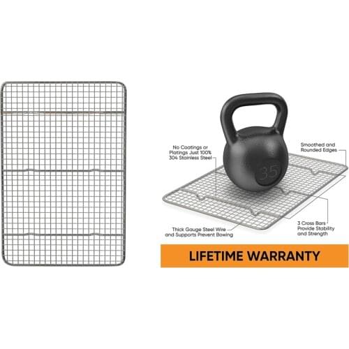 Cooling Baking Rack, Fits Quarter Sheet Pan, Stainless Steel, for Oven