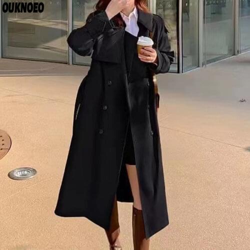 OUKNOEO Women's Black Raincoats