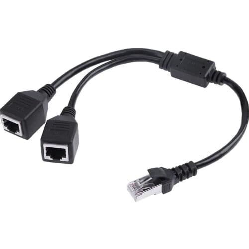 RJ45 Male to 2 Female RJ45 Converter Adapter Ethernet LAN Network Connector Extension Splitter Cable For PC TV Internet