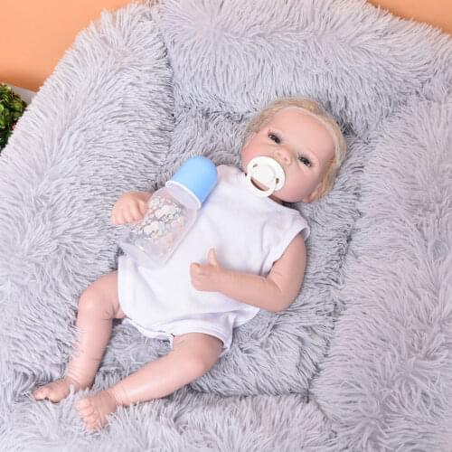 46CM 18 Inch Full Silicone Reborn Baby Doll 18 Inch Handmade Vinyl Lifelike Baby Doll New Year Birthday Gift Toys For Children