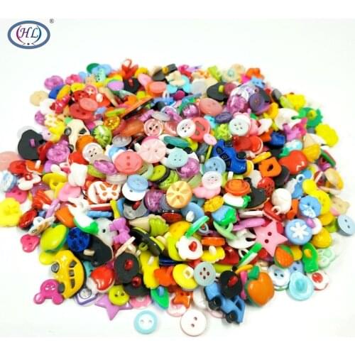 Real Sale HL 50pcs/100pcs Mix Shape Lots Colors Diy Scrapbooking Cartoon Buttons Plastic Childrens Garment Sewing Notions