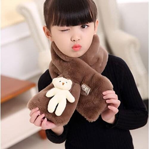 Imitation Rabbit Hair Men And Women Baby Autumn And Winter Warm Cute Scarf Fashion Santa Claus Children Red Cross Small Scarf