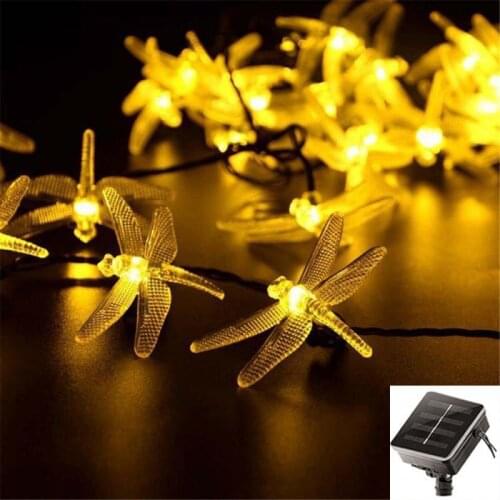5M 20LED Dragonfly Solar Light Outdoor Light LED Garden Waterproof Light Solar Lawn Christmas Decoration Solar Light String
