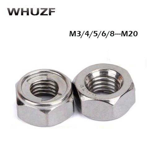 10Pcs M3 M4 M5 M6 M8 DIN980 304 Stainless Steel Prevaillng Rorque Type Hexagon Nuts All Metal Nuts Locking Lug Lock Nuts HW064