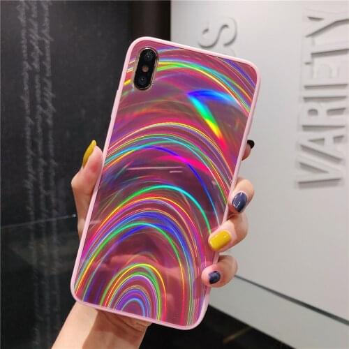 3D Rainbow Mirror Laser Phone Cases For iphone 12 Mini 11 Pro X XS Max XR Case 6 6S 7 8 Plus SE 2020 Hard PC Case Back Cover