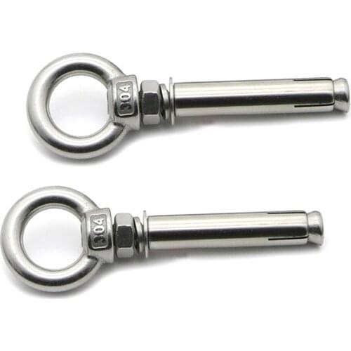AOZBZ Factory 5pcs Stainless Steel Expansion Eye Bolt Screws Lifting Ring Expansion Screw Bolt Eyebolt Expansion Screw