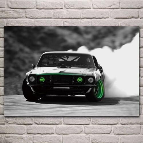 Drifting car smoke vehicle selective coloring posters on the wall picture home living room decoration for bedroom KL019