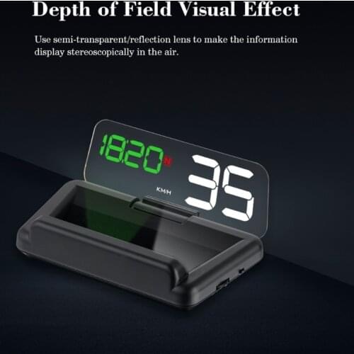 Car HUD Head Up Display Digital GPS Speedometer Speed Projector Overspeed Alarm Clock Oil Consumption for All Vehicle
