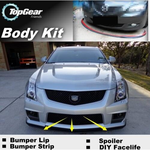 Bumper Lip Deflector Lips For Cadillac CTS CTS-V 2002~2015 Front Spoiler Skirt For TopGear Fans Tuning / Body Kit / Strip