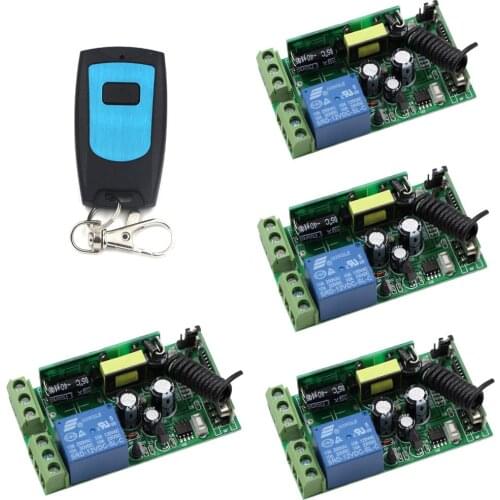 AC85V 110V 220V 250V Wireless Remote Control Lighting Switch 1 Channal Relay Switch Wireless 4PCS Receiver & Transmitter