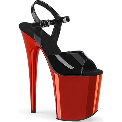 New Arrival Concise Solid Patent Leather Shallow Sandals Women Buckle Strap 20CM Thin High Heels waterproof Party woman shoes