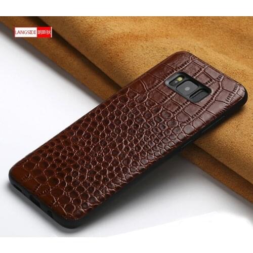 For Samsung Galaxy A7 2018 A8 A9 case Original leather Coque for S8 S9 s7 s10 plus back covers A30 a51 a71 Note 8 9 a5 2017 case