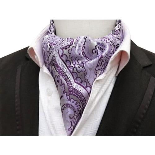 Mens Classy Ascot Light Purple Cravat Neck Ties to Match Dress Shirt