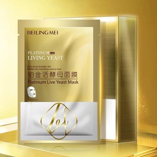 Of Platinum Live Yeast Mask Moisturize Dilute Fine Lines Resist Aging and Whitening Oil control Tighten Skin10 Pieces Skin care