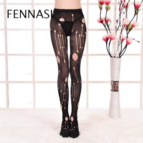 FENNASI 3 Pairs Fishnet Women Tights Polka Dot Tights Women Pantyhose Sticky Woman Sexy Stockings Female Erotic Black Plus Size