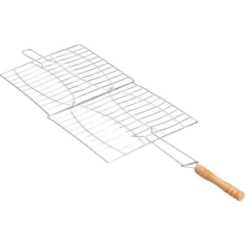 Good Quality New Stainless Steel BBQ Barbecue 2 Fish Grilling Basket Roast Fold