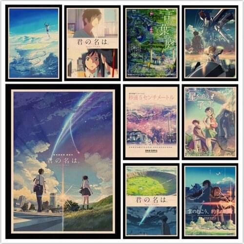 Perfect JL Son of the weather, five centimetres per second, Yan Yes court, your name, movie poster, wall painting HBA76