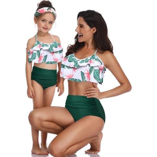 Mother and daughter swimwear bikini mommy and me swimsuit family matching swimwear big sister little sister family look clothes