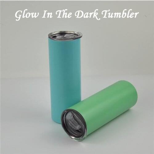 Best Selling 20oz DIY Sublimation Luminous Tumbler Magic Straight Glass Glow In The Dark Stanless Steel Theroms Double Vacuum