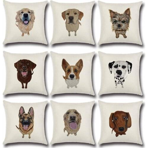 Cute dog pattern cartoon cushion cover pillow case party sofa hug pillow case sofa cover car decoration