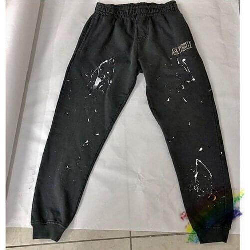 Manual Splash ink ASKYURSELF Sweatpants Men Women 1:1 Top Quality Jogger Drawstring Pants ASKYURSELF Sweatpants