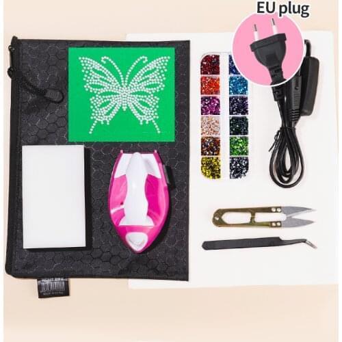 Hotfix Rhinestone Set,Bedazzler Kit with Rhinestones, Hot Fixed Iron Tool Kit, Rhinestones Template mold for Clothes DIY Crafts