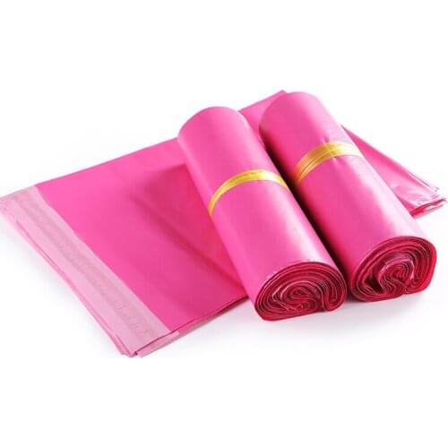 Deep Pink Poly Mailing Adhesive Envelope Bags Bolsa Gift Packaging Bags Plastic Mailer Pink Garment/Boxes Post Bags