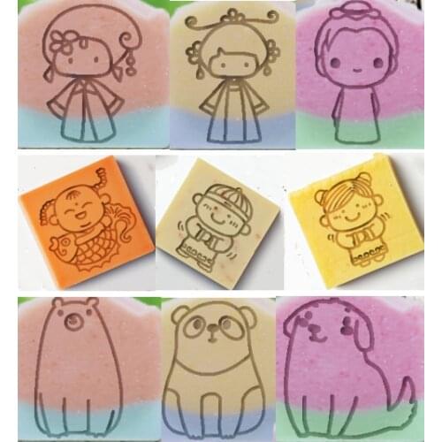 Natural handmade soap acrylic seal Mini DIY natural organic glass stamp chapter