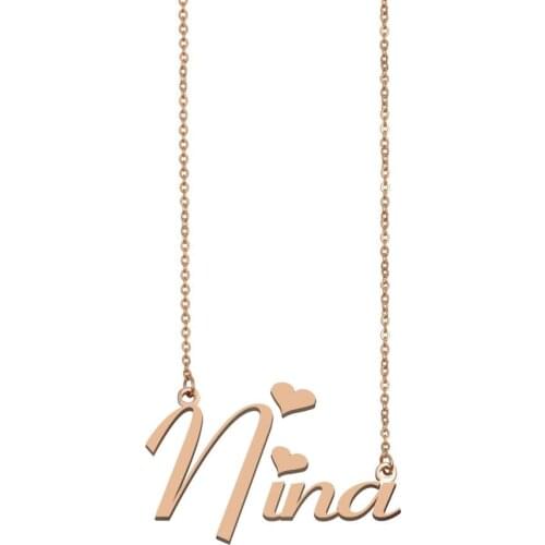 Nina Name Necklace , Custom Name Necklace for Women Girls Best Friends Birthday Wedding Christmas Mother Days Gift
