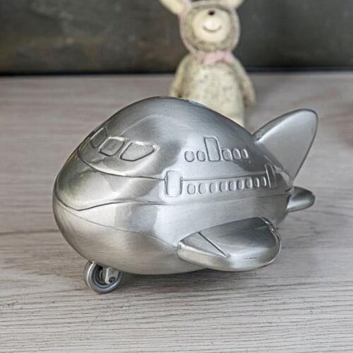New Metal Air Plane Shape Piggy Bank Coin Bank Savings Money Box Kids' Money Banks Gifts for Home Decor Birthday 8219612