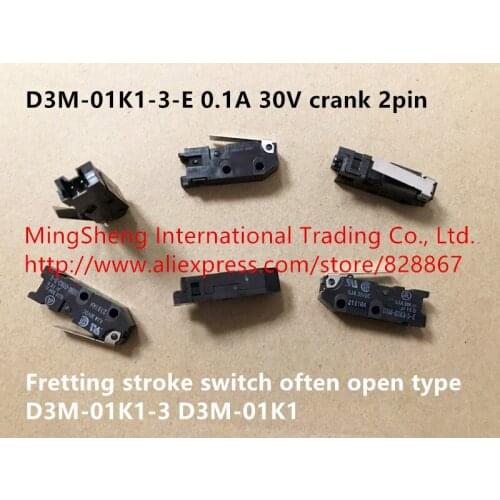 Original new 100% D3M-01K1-3-E 0.1A 30V crank 2pin fretting stroke switch often open type D3M-01K1-3 D3M-01K1