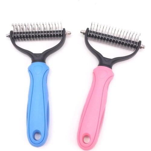 Hair Removal Comb for Dogs Cat Detangler Fur Trimming Dematting Deshedding Brush Grooming Tool For matted Long Hair Curly Pet