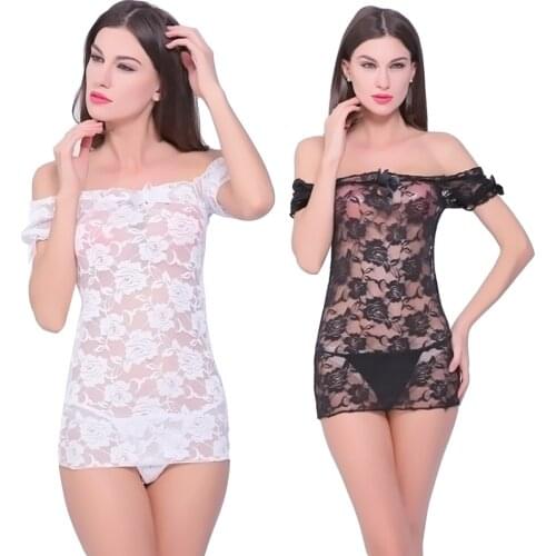 Perspective Sexy Sleepwear Lace Backless Nightwear Erotic Underwear Porn Costumes T-pants Female Temptation Dress Sexy Lingerie