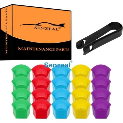 SENZEAL Universal Hex Wheel Nut Bolt 20x 17mm Protector Cap Wheel Lug Nut Bolt Cover for Cars with Wheel Nut Covers Removal Tool