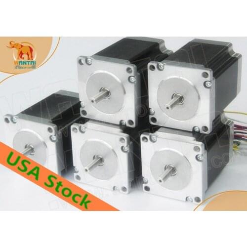 USA FREE CNC Wantai 5PCS Nema23 Stepper Motor WT57STH115-4204A 425oz-in 115mm 3A CE ROHS ISO Engraver Laser Machine CNC DIY