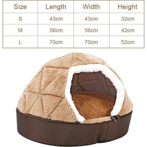Warm Cat Bed House Bed for cat puppy Disassemblability Windproof Pet Puppy Nest Shell Hiding Burger Bun for Winter