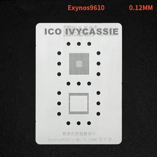 For Exynos9610 CPU RAM BGA Stencil Reballing IC Pin Solder Tin Plant Net Amaoe Square Hole Heating Template Reworking Stencil
